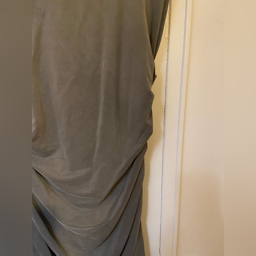 Helmut Lang Torrent Side Ruched Dress in Relic (Gray)  Size‎ M - Picture 4 of 10
